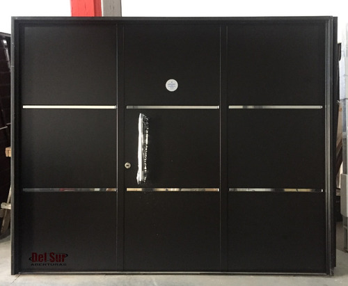 Porton Doble Chapa Inyectado De Abrir 240x200 Negro Adramet