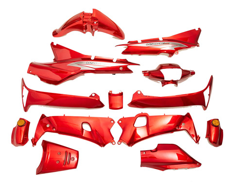 Kit Plasticos Completo Honda Nf 100 Wave Rojo Mtc