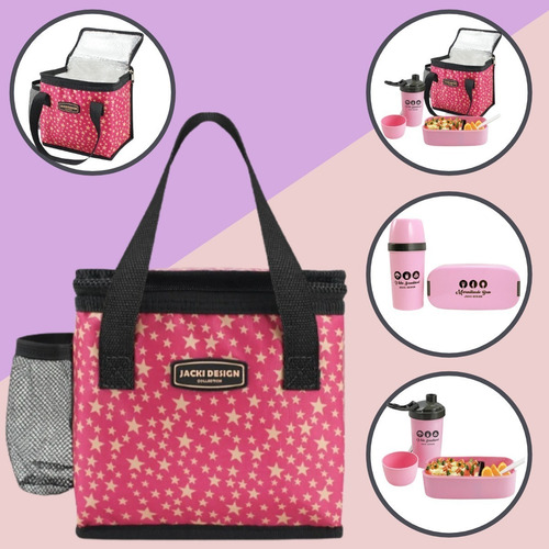 Imagem 2 de 6 de Lancheira Térmica Feminina Academia Bolsa Nécessaire 3 Peças