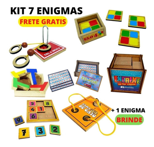 Kit Enigma Tira Argola Labirinto Puzzles Pegadinha Desafios