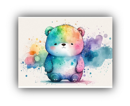 Cuadros Bastidor Madera Fan Arts Oso Cutes 50x40cm Animales