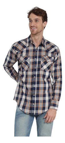 Camisa Vaquera Hombre Wrangler Regular Fit Manga Larga 4ag