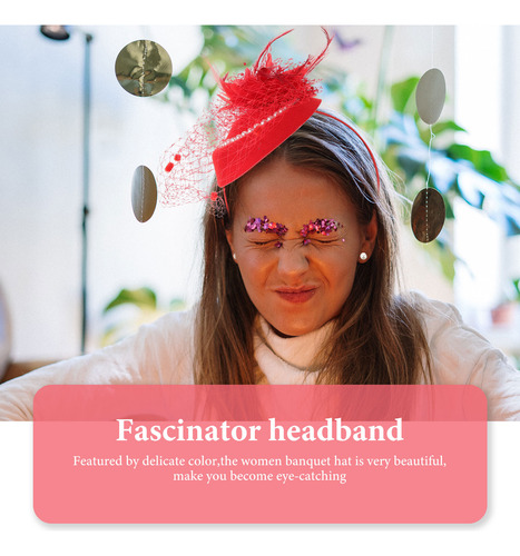 1 Juego De Guantes Fascinator Hat, Velo, Malla, Diadema Y Pe