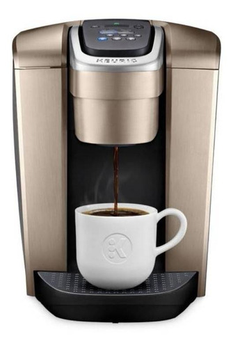 Cafetera Keurig K-Elite Single Serve automática brushed gold para cápsulas monodosis 110V