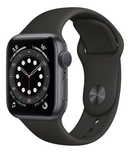 Apple Watch  Series 6 (GPS) - Caja de aluminio gris espacial de 40 mm - Correa deportiva negro