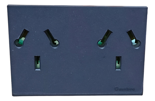 Modulo Toma Bipolar Combinado C/tierra Color Gris Corriente Nominal 10 A Voltaje Nominal 220v