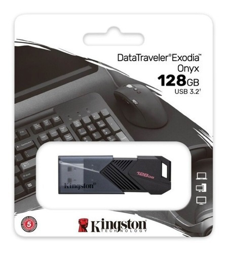 Memoria Flash Usb Kingston 128 Gb 3.2 Exodia Onix Negra