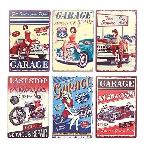 Carteles De L Vintage Para Garaje, Decoración De Pared...