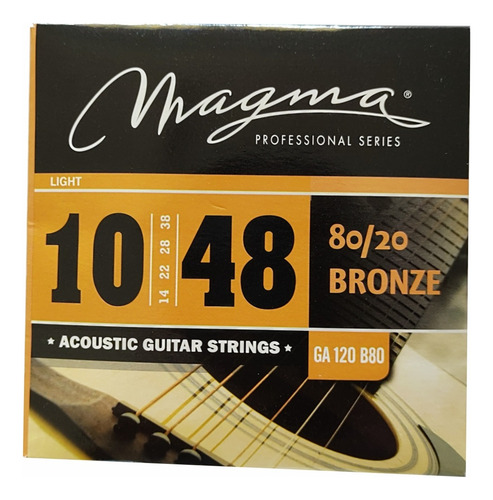 Imagen 1 de 3 de Cuerdas Magma P/guitarra Acústica .010 Bronce 80/20 - Ga120b
