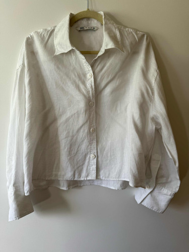 Camisa Blanca De Lino Zara