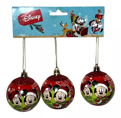 03 Bolas Enfeite Árvore Natal Mickey Minnie Original Disney