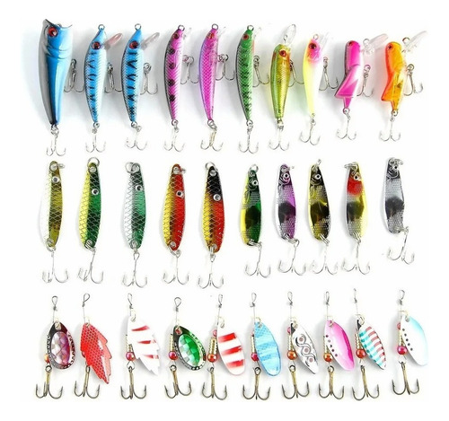 Pack 30 Señuelos De Pesca, Anzuelos, Rapala