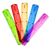 Comprar 12 Reglas Flexible 30cm Escolar Oficina Plástico Colores