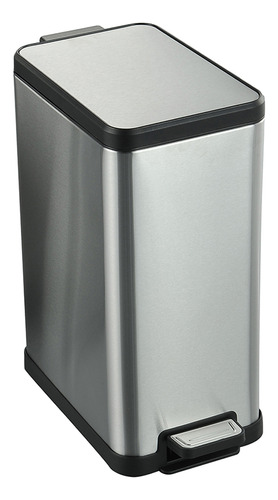 Tarro De Basura Rectangular 18lt Acero Inox Con Pedal Y Tapa