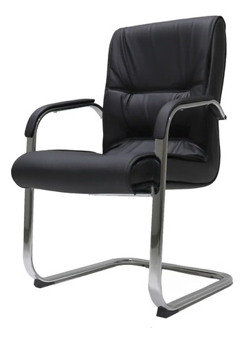 Cadeira De Escritório Interlocutor Fixa Cliente Cadeiras Inc Luxo Big Confortável Pu Espuma D28 Preta Fib6624pr