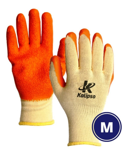 Luva Segurança Tricotada C/ Látex M Orange Flex Kalipso