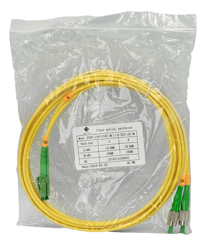 3mt Lc/apc-fc/apc Monomodo Sm Duplex Jumper Cable Fibra 9/12