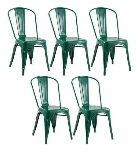 5 Cadeiras Iron Tolix Aço Metal Ferro Industrial  Cores Cor da estrutura da cadeira Cinza-escuro