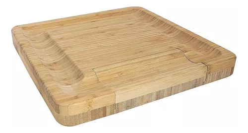 Tabla De Quesos De Bambú Con Accesorios Incluidos Lisa Madera