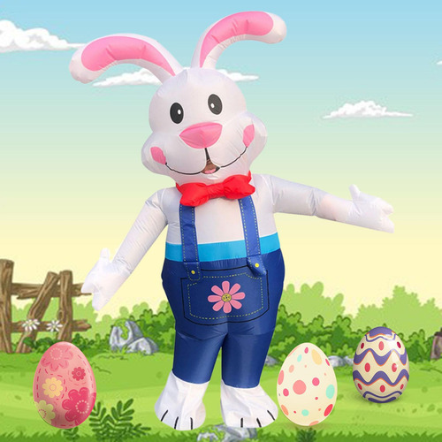 Inflable Conejo De Pascua Traje De Trajes De Fiesta Cabeza