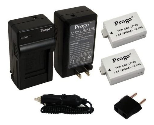 Progo 2 Batería Y Kit De Carga Para Canon Lp-e5, Canon Eos