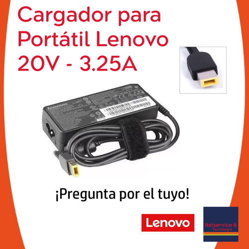 Cargador Lenovo Original Punta Cuadrada 20v-3.25a 