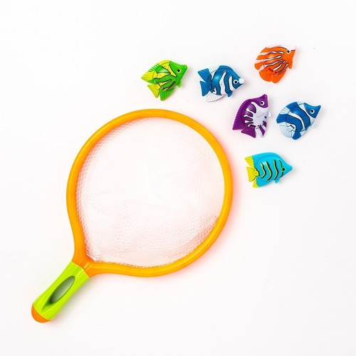 Imagen 5 de 8 de Juego Para Pileta De Atrapar Peces Con Red Mas 6 Peces Pesca