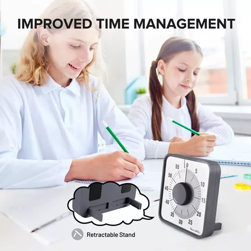 Temporizador Visual de 60 minutos, herramienta de gestión de tiempo  mecánico duradera, Super cuenta atrás, adecuado para niños y adultos