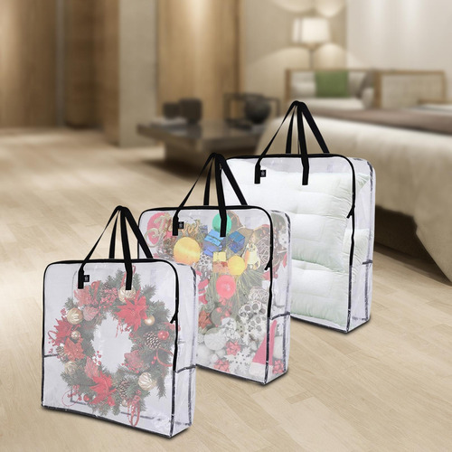 3 Bolsas Plegables Para Juguetes Con Asa Y Cremallera,