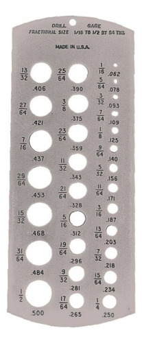 Medidor/calibrador para brocas de 1-13 mm (aumento de 0,5 mm)