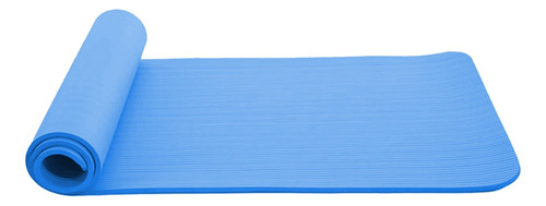 Mat Yoga Colchoneta 185x61 Cm Espesor 10mm Pilates Ejercicio Color Azul