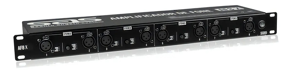Amplificador Fone Santo Angelo Af8 X Preto - 8 Canais