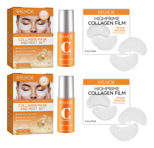 Set De 2 Mascarillas Rehidratantes De Colágeno Para Ojos