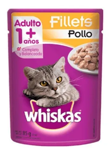 Alimento Whiskas Adultos Whiskas Gatos para gato adulto todos los tamaños sabor pollo en salsa de 85 g