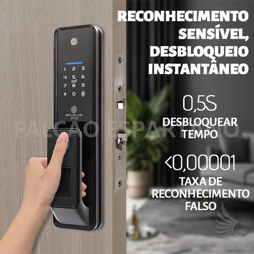 Fechadura Eletronica Biometria Com Câmera Wifi Facial App