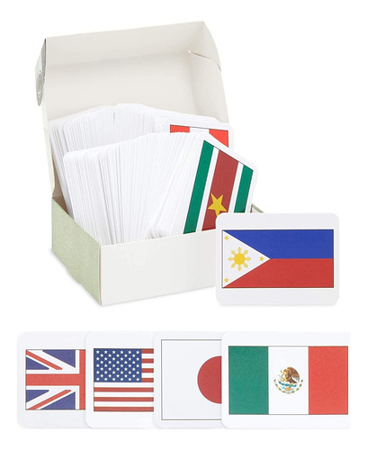 205 Tarjetas Flash De Banderas De Países Del Mundo Para Ed.