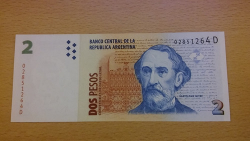 Billete De 2 Pesos Convertibles Bottero 3209 Sin Circular