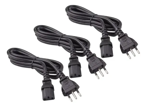 5x Cable De Poder Pc Corriente Cable Fuente De Poder 1.5mt