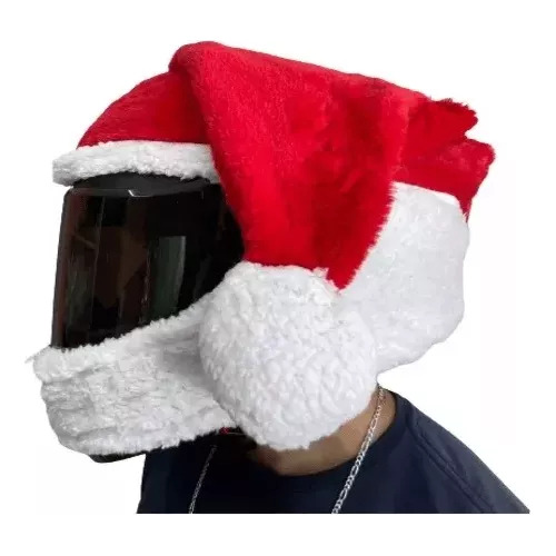 Casco Moto Funda Para Navidad Noche Buena Diciembre Gorro