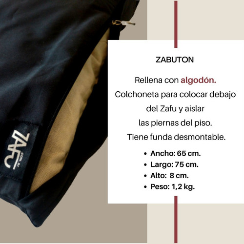 Zabuton-colchoneta Con Funda Meditación Y Yoga 65x75 Cm