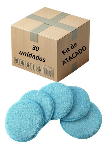 Kit 100 Aplicador De Cera Atacado Massa De Polir Micro Fibra