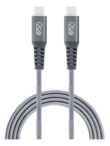 Cabo Usb-c + Usb-c I2go 2m 3a Nylon Trançado Chumbo