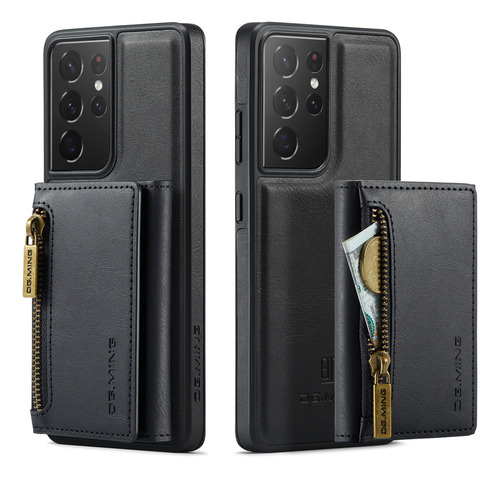 For Samsung S21 Ultra Zip Wallet Magnetic Phone Case Cuero 1