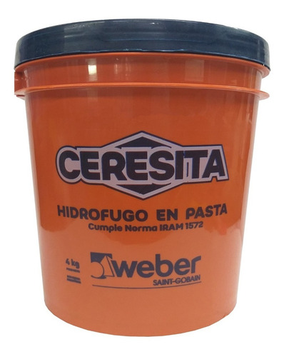 Imagen 1 de 5 de Hidrofugo En Pasta Ceresita 4 Litros Casa Scalise