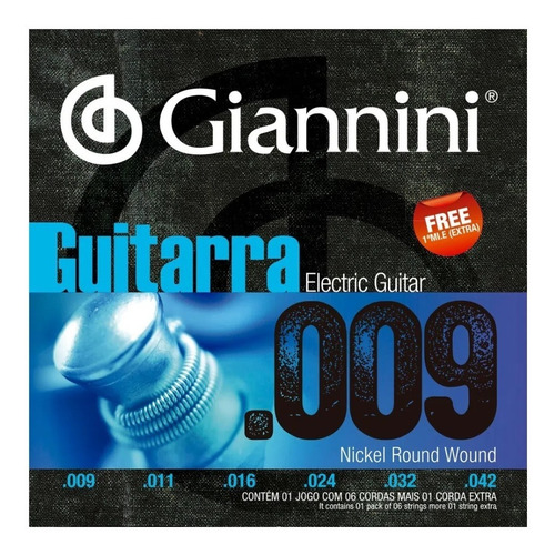 Imagem 1 de 3 de Encordoamento Giannini Geegst9 009 Para Guitarra