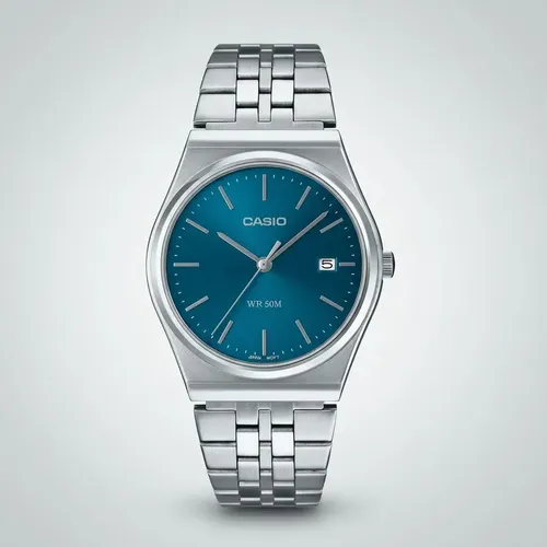 Relógio Casio Aço Inox Cor Azul Mtp-b146d-2av | Parcelamento sem juros