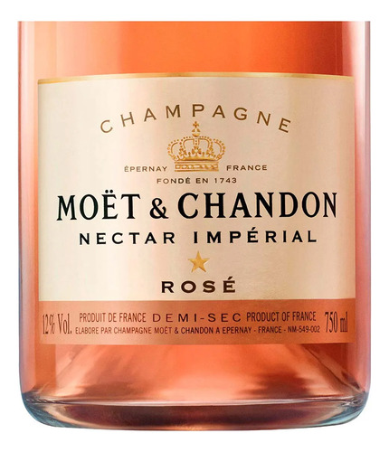 Champagne Moet Chandon Nectar Imperial Rose Luminous 750 Ml