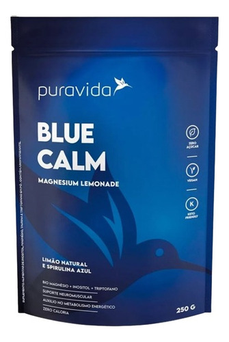 Blue Calm Puravida Magnésio Inositol Triptofano Taurina 250g