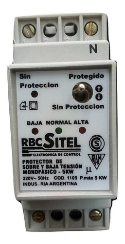 Protector De Sobre Y Baja Tension 5kw Rbc Sitel Monofasico