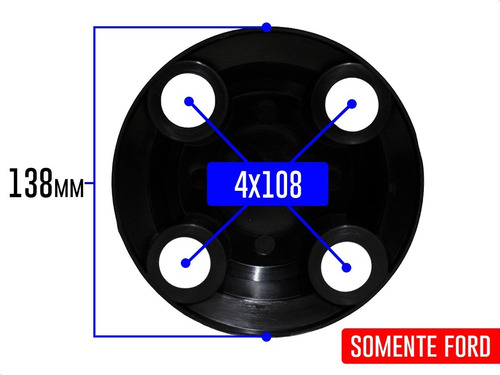 Imagem 4 de 7 de Jogo Calotinhas Centrais Ford Ka Fiesta Aro 13 14 15 4x108